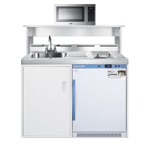 162-C48ELMCMW 47 1/4" Sink, Cooktop, Microwave, & MOMCUBE™ Refrigerator - White, 115v