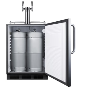 162-SPR7OSSTBCADA 24" Outdoor Kegerator Beer Dispenser w/ (2) 1/6 Keg Capacity - (1) Tower & (2) Taps, 115v