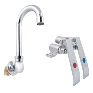 416-PBFKV2SM35GLF Double Pedal Knee Valve w/ 3 1/2" Gooseneck Spout for Hand Sink