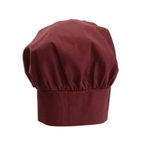 080-CH13BG 13"H Adjustable Chef Hat w/ Velcro Closure - Poly/Cotton, Burgundy