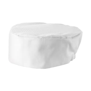 080-CHPB3WR 3 1/2"H Pillbox Hat - Poly/Cotton, White, Regular Size