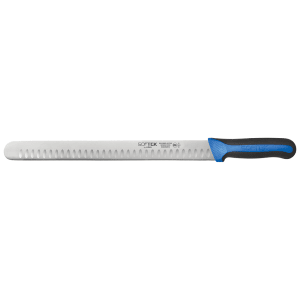 080-KSTK140 14" Slicer Knife w/ High Carbon Steel Blade & Black/Blue TPR Handle