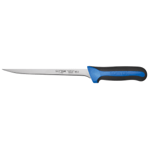 080-KSTK82 8" Flexible Fillet Knife w/ High Carbon Steel Blade & Black/Blue TPR Handle