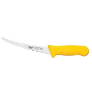 080-KWP60Y 6" Curved Boning Knife w/ Flexible High Carbon Steel Blade & Yellow Poly Hand...