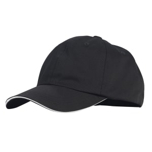 080-CHBC4BK Baseball Hat w/ Adjustable Strap - Poly/Cotton, Black