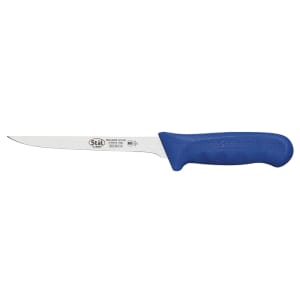 080-KWP61U 6" Narrow Boning Knife w/ Stiff High Carbon Steel Blade & Blue Poly Handle