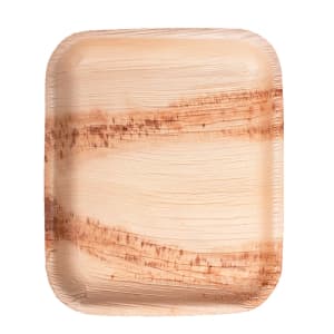 524-012222B Rectangular Disposable Palm Leaf Plate - 7" x 8.5"