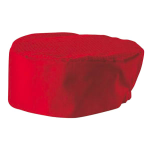 080-CHPB3RR 3 1/2"H Pillbox Hat - Poly/Cotton, Red, Regular Size