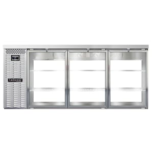 160-BB79NSSGDPT 79" Pass Thru Bar Refrigerator - 6 Swinging Glass Doors, Stainless Steel, 115v