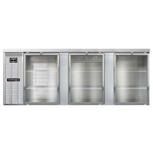 160-BB90NSSGD 90" Bar Refrigerator - 3 Swinging Glass Doors, Stainless Steel, 115v