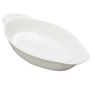 158-564012W 12 oz. Porcelain, Oval, Lasagna Baking Dish, White