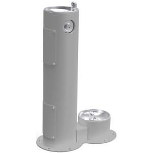 189-LK4400DBGRY Outdoor Pedestal Drinking Fountain w/ Pet Fountain - Non Refrigerated, Gray