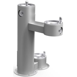 189-LK4420DBGRY Bi Level Outdoor Drinking Fountain w/ Pet Fountain - Non Refrigerated, Gray