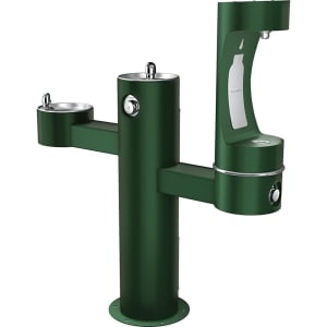 189-LK4430BF1LEVG Outdoor Bottle Filling Station w/ (2) Drinking Fountains - 52 1/8"H, Non R...