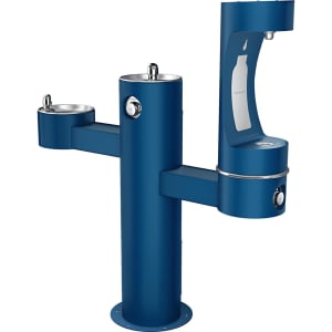 189-LK4430BF1LBLU Outdoor Bottle Filling Station w/ (2) Drinking Fountains - 52 1/8"H, Non R...