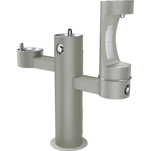 189-LK4430BF1LFRKGRY Outdoor Bottle Filling Station w/ (2) Drinking Fountains - 52 1/8"H, No...