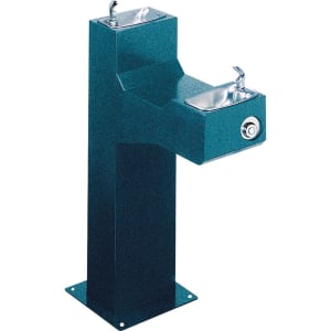 189-7604720216 Outdoor Bi Level Pedestal Drinking Fountain - Freeze Resistant, Non Refrigerated,...