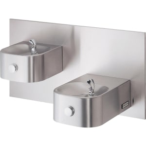 189-7433004883 Wall Mount Bi Level Indoor/Outdoor Drinking Fountain - Non Refrigerated, Non Filte...