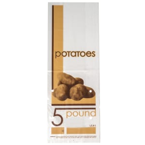 909-10G6145POT 5 lb Vented Potato Bag - 16 1/2" x 6" x 3 1/2", Poly