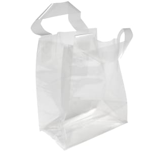 909-TO6484 Fast Take® Poly Take Out Bag w/ Handles - 8 1/2" x 6 3/4" x 4 3/4", Clear