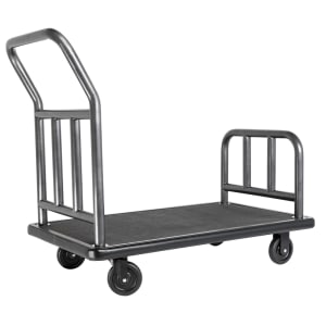 607-UCCRD5RR Coastal Utility Cart w/ Black Rubber Mat - 43"L x 25"W x 42"H, Hammertone Steel