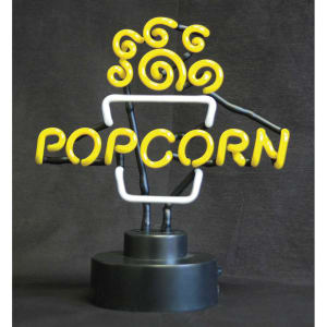 080-91001 Countertop Neon Popcorn Sign - 11"W x 12"H, 120v