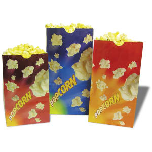 080-41230 130 oz Popcorn Butter Bags - 6"W x 3 3/4"D x 10 1/2"H, Green