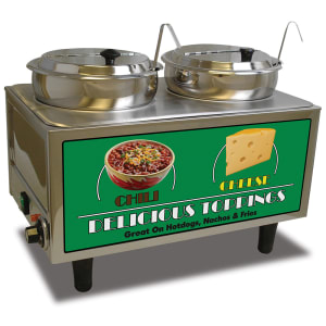 080-51072A 14 qt All Purpose Topping Warmer - (2) 3 oz Ladles, 120v