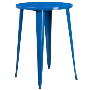 916-CH5109040BL 30" Round Bar Height Table - Blue Steel Top, Steel Base