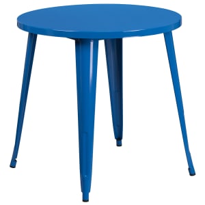 916-CH5109029BL 30" Round Dining Height Table - Metal, Blue