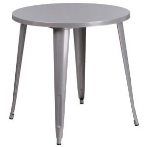 916-CH5109029SIL 30" Round Dining Height Table - Metal, Silver