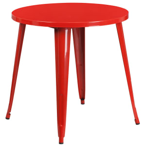 916-CH5109029RED 30" Round Dining Height Table - Metal, Red