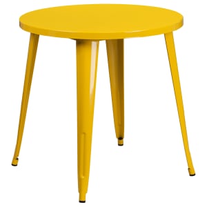916-CH5109029YL 30" Round Dining Height Table - Metal, Yellow