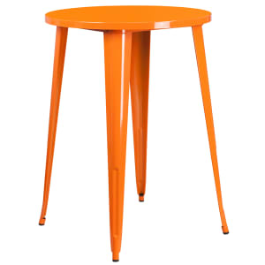 916-CH5109040OR 30" Round Bar Height Table - Orange Steel Top, Steel Base