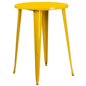 916-CH5109040YL 30" Round Bar Height Table - Yellow Steel Top, Steel Base