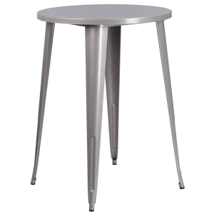 916-CH5109040SIL 30" Round Bar Height Table - Silver Steel Top, Steel Base
