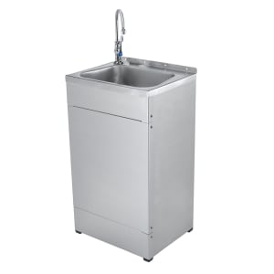 064-TPS1015B0205V5 34 9/16"H Portable Sink w/ Gooseneck Faucet & Wrist Action Handles, C...