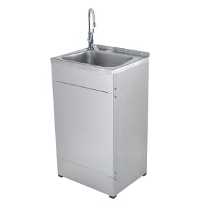 064-TPS1020B0205V5 35 3/16"H Portable Sink w/ Gooseneck Faucet & Wrist Action Handles, C...