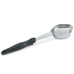 175-6422420 4 oz Oval Perforated Spoodle - Black Nylon Handle, Heavy-Duty, Stainless Steel