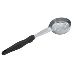 175-6432820 8 oz Round Perforated Spoodle - Black Nylon Handle, Heavy-Duty, Stainless Steel