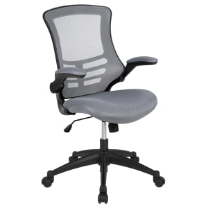 916-BLX5MDKGY Swivel Drafting Chair w/ Dark Gray Mesh Back & Seat - Black Base w/ Foot Ring
