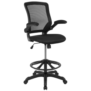 916-BLZP8805DBK Swivel Task Chair w/ Black Mesh Back & Padded Mesh Seat - Gray Base w/ Casters