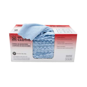 709-97186 Semi-Disposable Microfiber Cleaning Cloths - 12" x 12", Blue