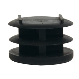 202-P136424 1" Flat Replacement End Plug for Tray Stand, Black