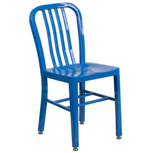 916-CH6120018BL Chair w/ Vertical Slat Back - Steel, Blue