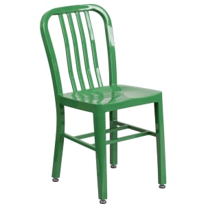916-CH6120018GN Chair w/ Vertical Slat Back - Steel, Green
