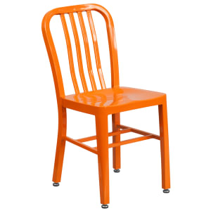 916-CH6120018OR Chair w/ Vertical Slat Back - Steel, Orange