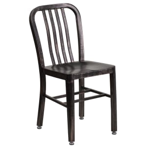 916-CH6120018BQ Chair w/ Vertical Slat Back - Steel, Black & Antique Gold