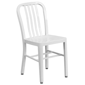 916-CH6120018WH Chair w/ Vertical Slat Back - Steel, White