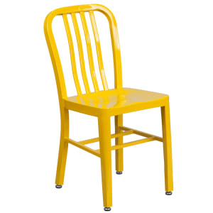 916-CH6120018YL Chair w/ Vertical Slat Back - Steel, Yellow